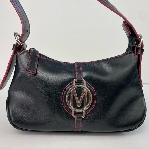 Nine West Black M Initial‎ Monogram Y2K Shoulder Bag - Picture 3 of 16